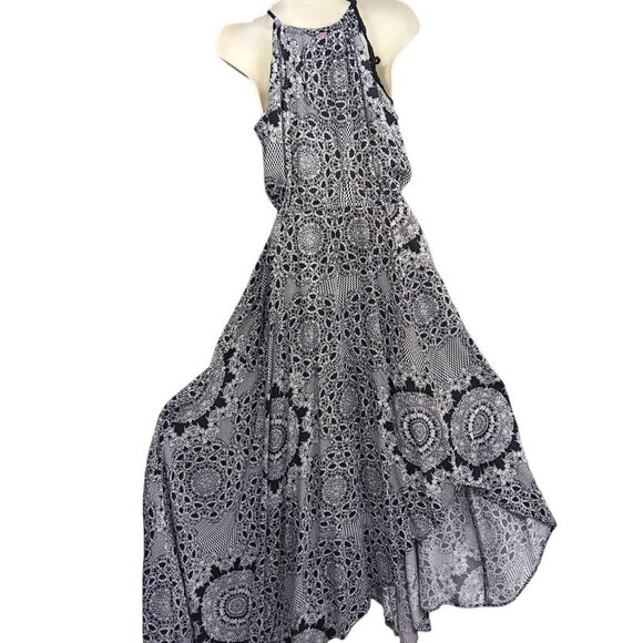 RED CARTER Women's Printed Halter Swimwear Cover-Up Maxi Dress Black White Sz.M - Picture 4 of 8